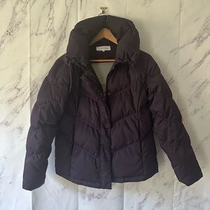 VTG EARLY 2000S CALVIN KLEIN DOWN PUFFER COAT DARK PURPLE WOMENS LARGE